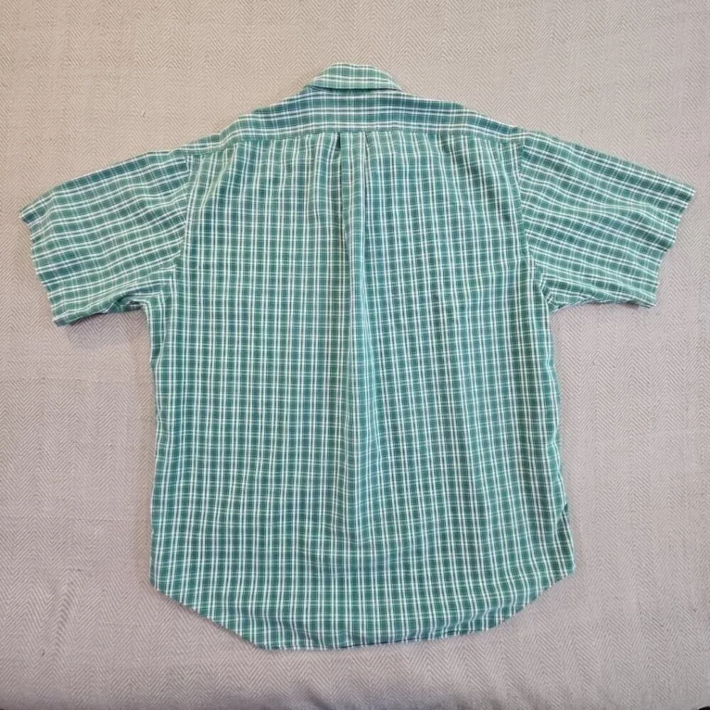 Polo Ralph Lauren‎ Shirt Blake Men's Size Large Green Plaids Purple Pony EUC LN